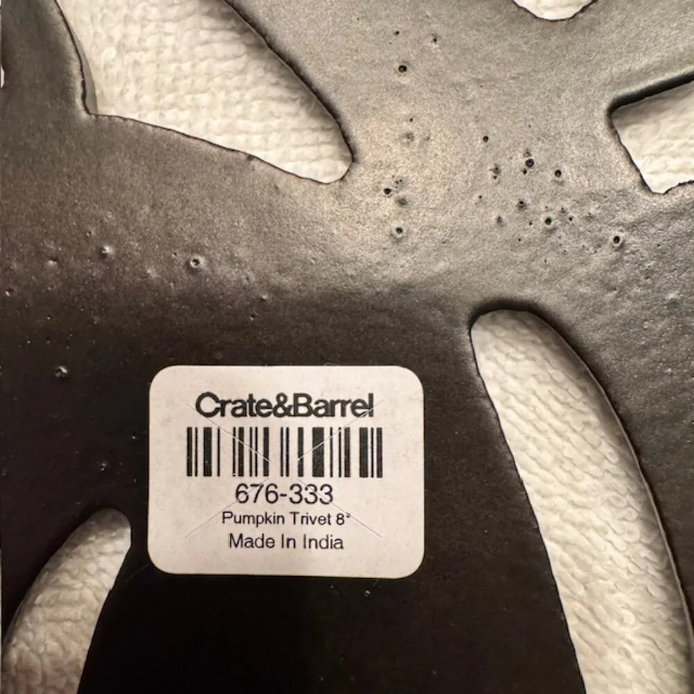 Crate & Barrel Hammered Metal Pumpkin Trivet 8